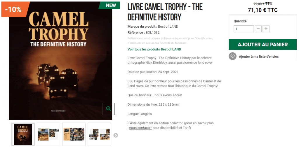 LIVRE CAMEL TROPHY - THE DEFINITIVE HISTORY